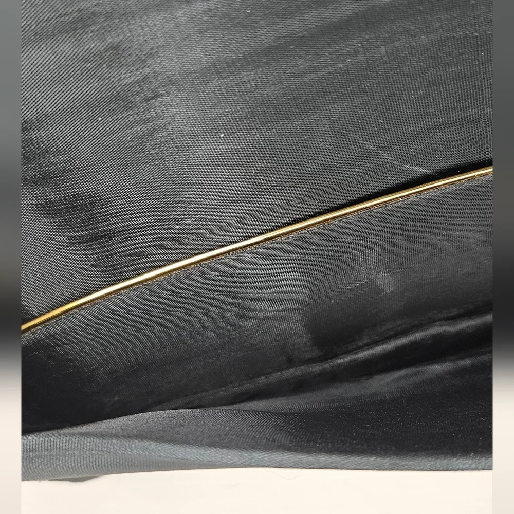 Stunning Vintage Black Peacock Clutch – Gold Bead Embroidery, Evening Bag - Picture 10 of 10